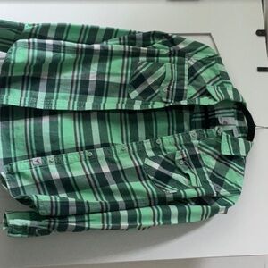 Stio cotton flannel plaid button down shirt